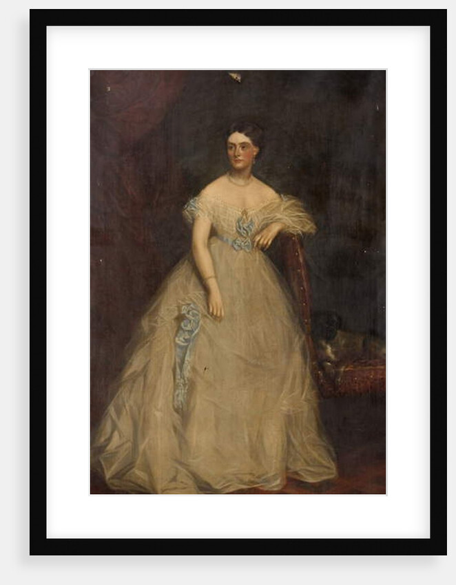 Portrait of a lady wearing a white dress by Richard Buckner