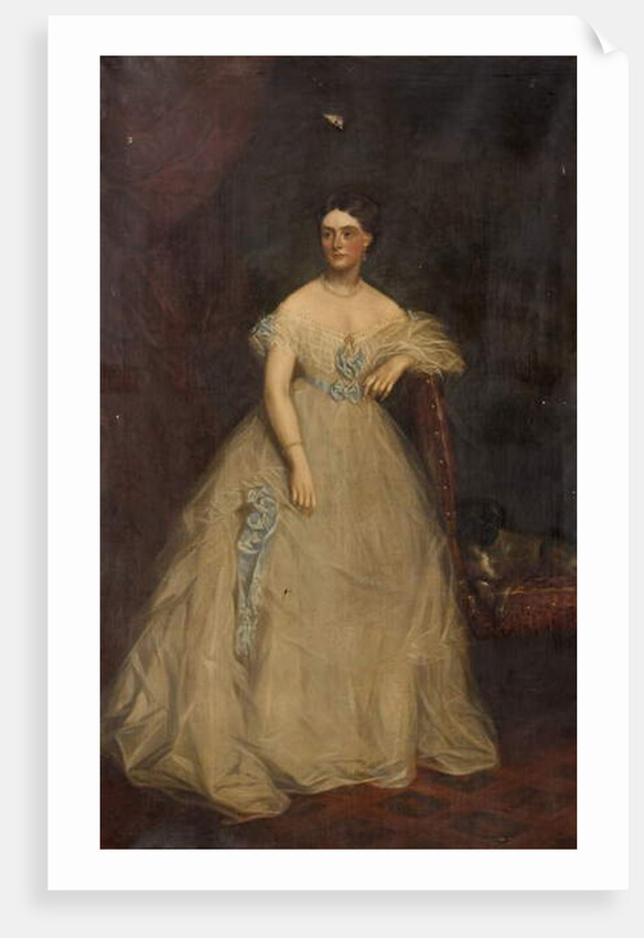 Portrait of a lady wearing a white dress by Richard Buckner