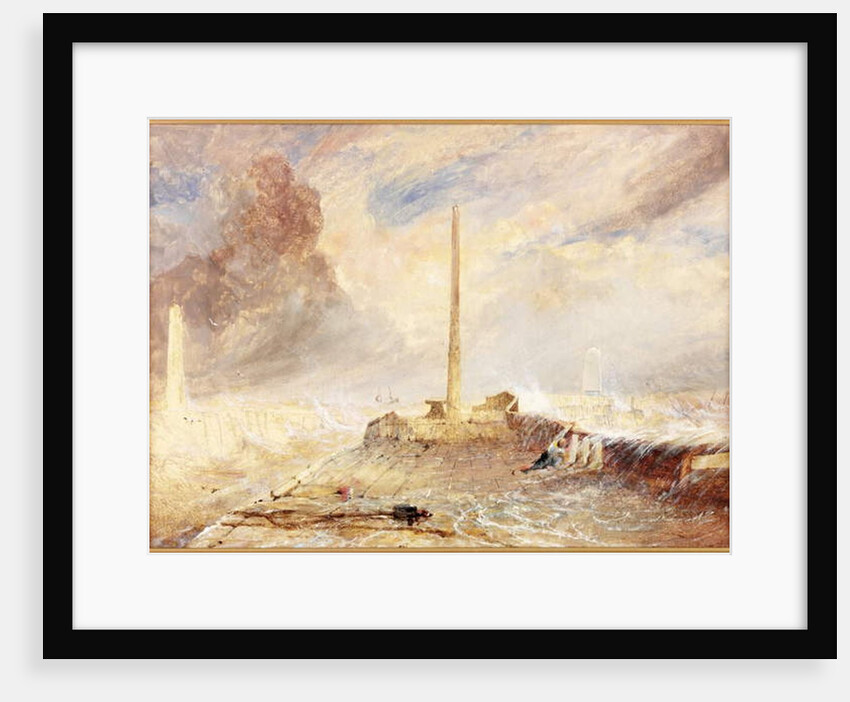 Sunderland Piers in a Storm by Thomas Miles Richardson