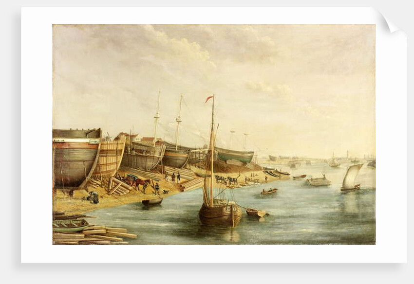 William Pile's Shipyard, North Sands, c.1830 by English School