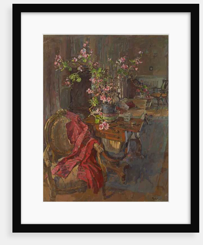 Red Coat with Geranium by Susan Ryder
