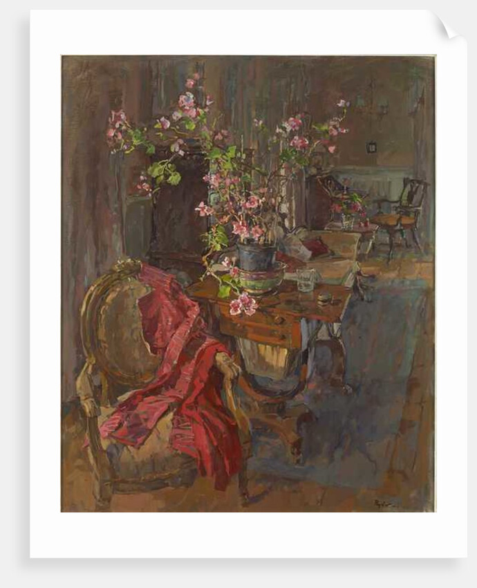 Red Coat with Geranium by Susan Ryder