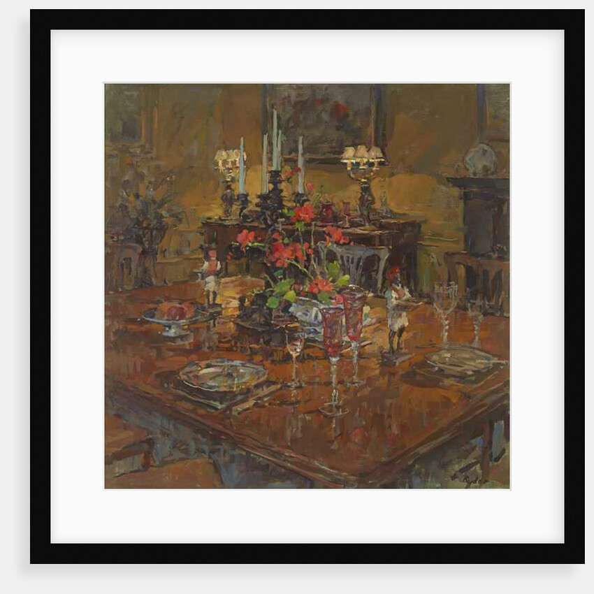 Dining Room with Geraniums by Susan Ryder