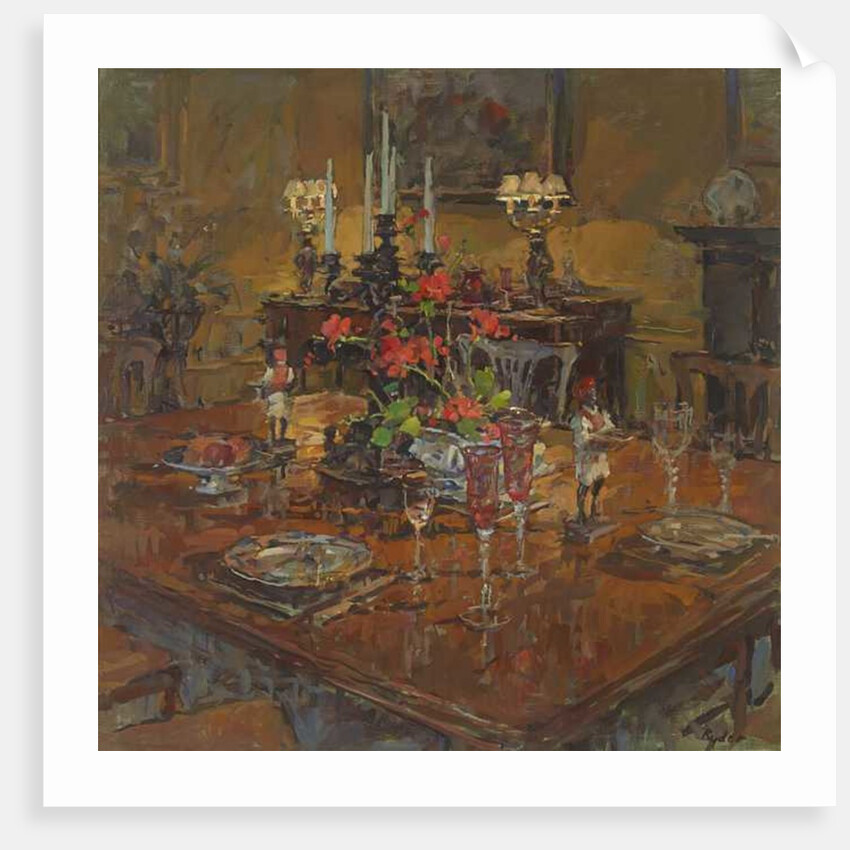 Dining Room with Geraniums by Susan Ryder