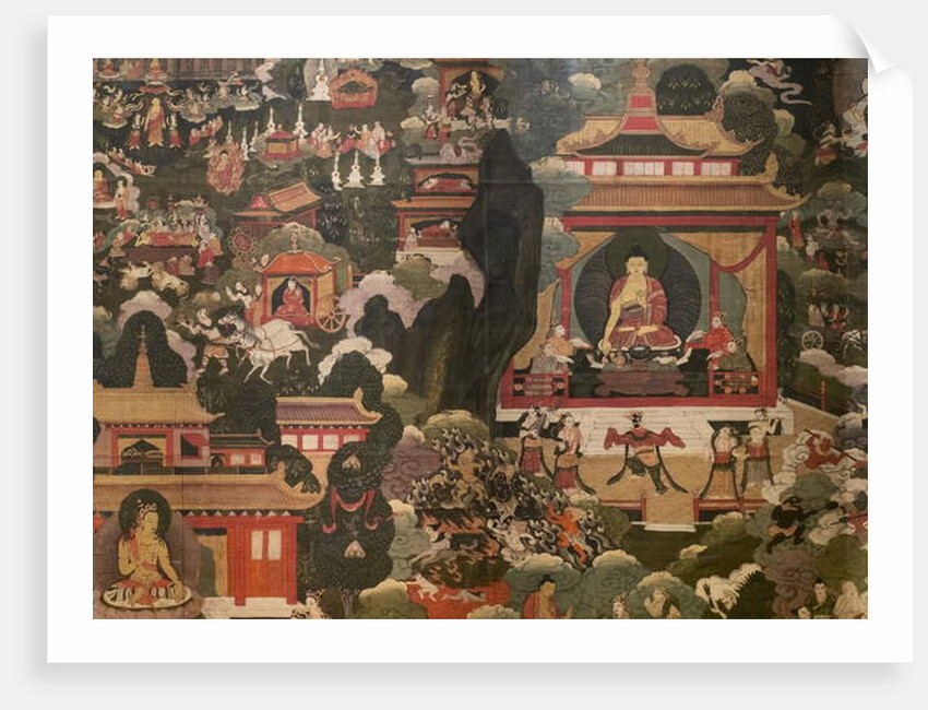 Scenes of the life of the Buddha Shakyamuni by Tibetan School