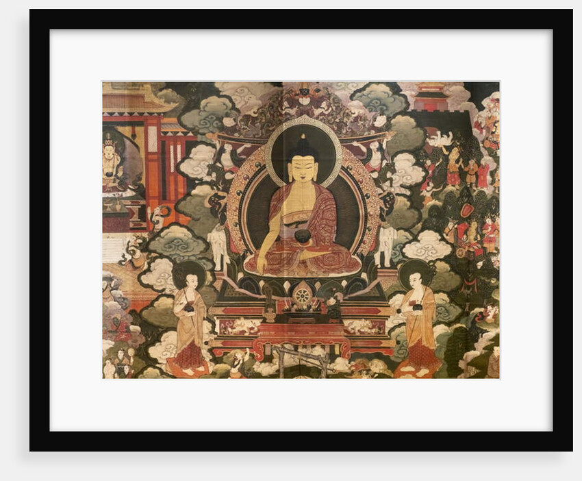 Scenes of the life of the Buddha Shakyamuni. First half of the 17th century. Detrempe on canvas. by Tibetan School