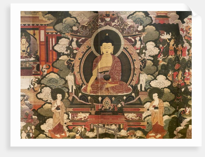 Scenes of the life of the Buddha Shakyamuni. First half of the 17th century. Detrempe on canvas. by Tibetan School