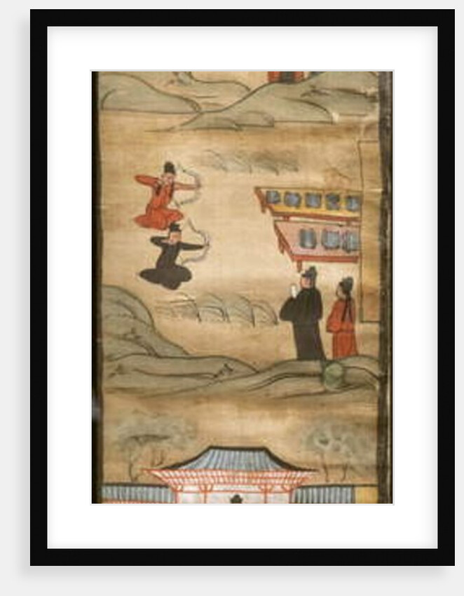 Contest to get the hand of Yashodhara. China, Gansu Province. Tang Dynasty, second half of the 9th. Light colours on silk. by Chinese School