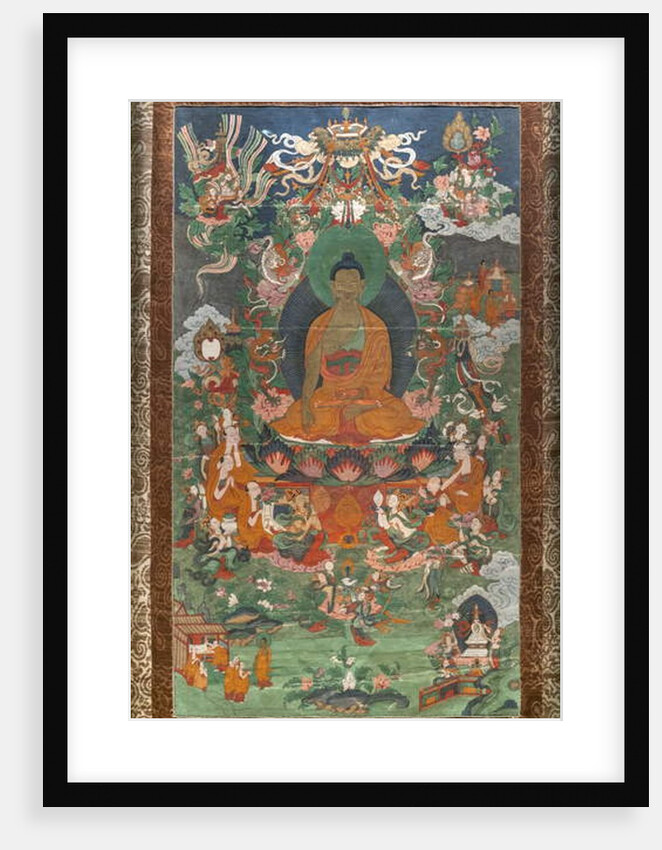 Invitation to predication and other scenes. East Tibet. Second half of the 19th century. by School Tibetan