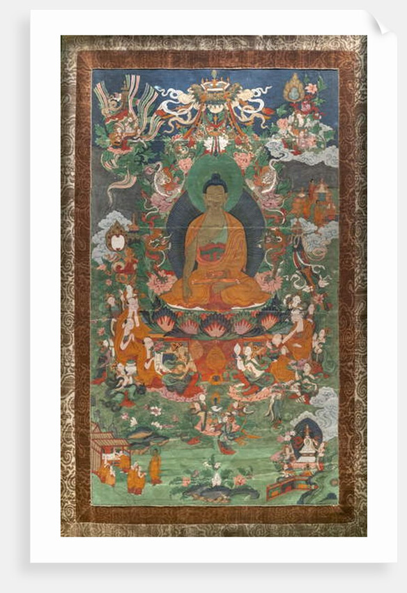 Invitation to predication and other scenes. East Tibet. Second half of the 19th century. by School Tibetan