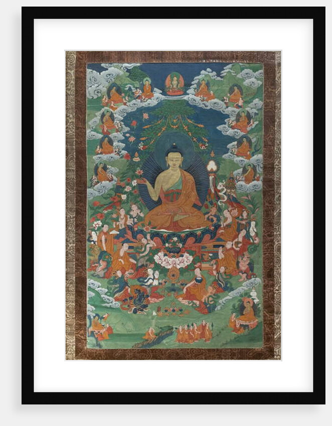 The sermon on the peak of vultures in Rajagriha. East Tibet, second half of the 19th century. by School Tibetan