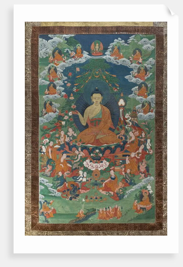 The sermon on the peak of vultures in Rajagriha. East Tibet, second half of the 19th century. by School Tibetan