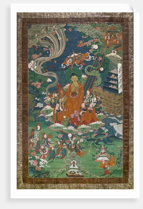 The descent from the sky of the Thirty-three gods in Samkashya by School Tibetan