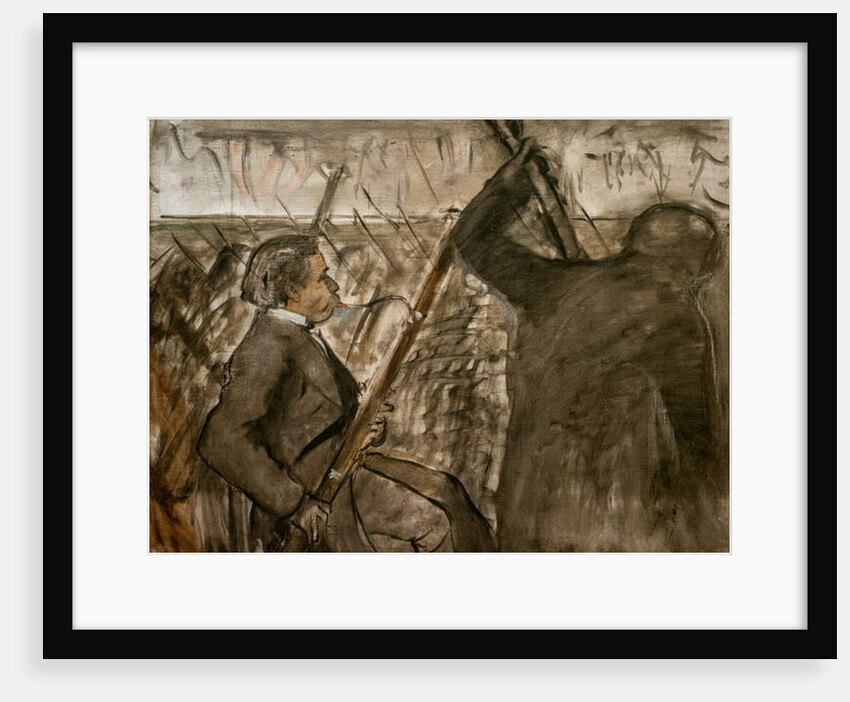 Musicians in the orchestra. Around 1870 by Edgar Degas