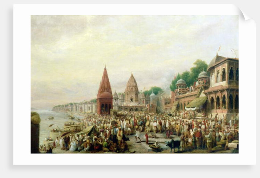 A View of Dasaswanadh Ghat, Benares, during the Dassera Festival by William Prinsep