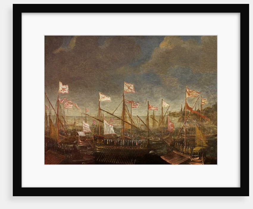 Mediterranean Seascape with Galleys by Kasper van Eyck