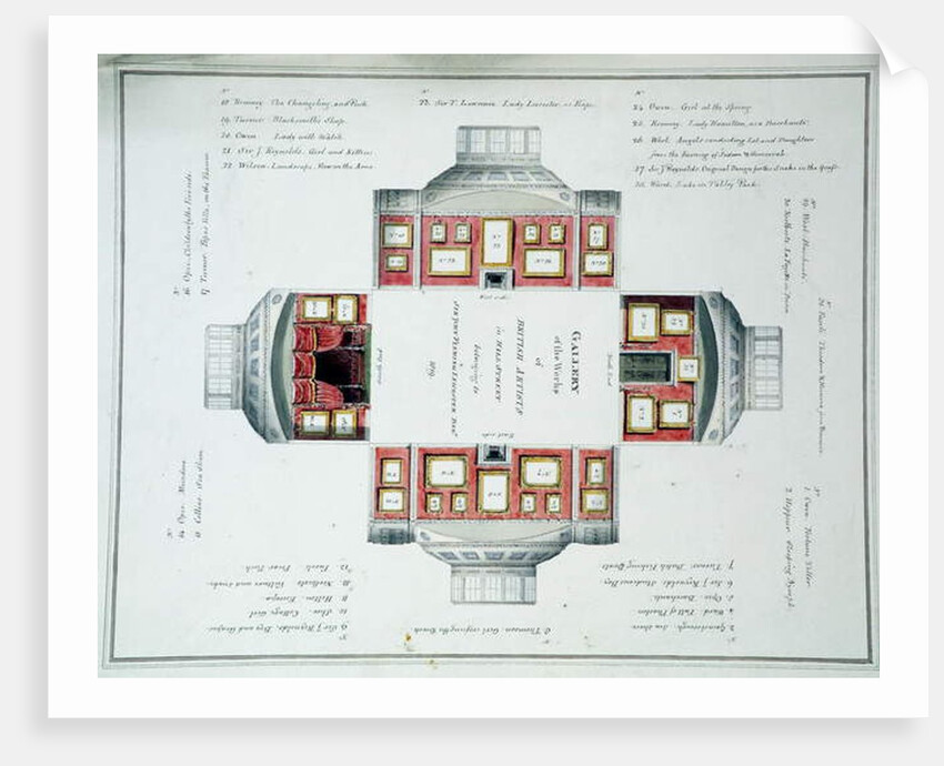 Hanging plan of Sir John Leicester's Gallery, Hill Street, c.1806 by English School