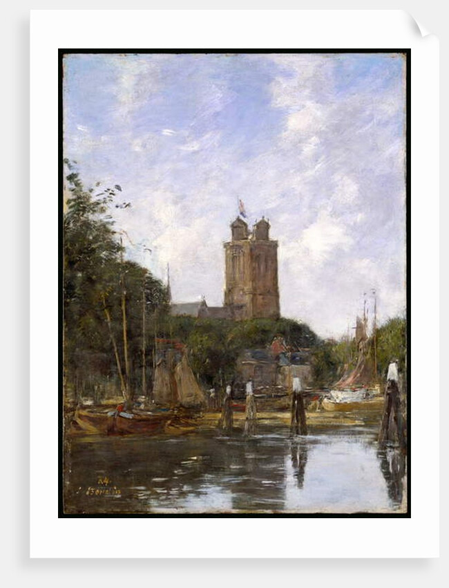 Dordrecht, the Grote Kerk from the Canal, 1884 by Eugene Louis Boudin