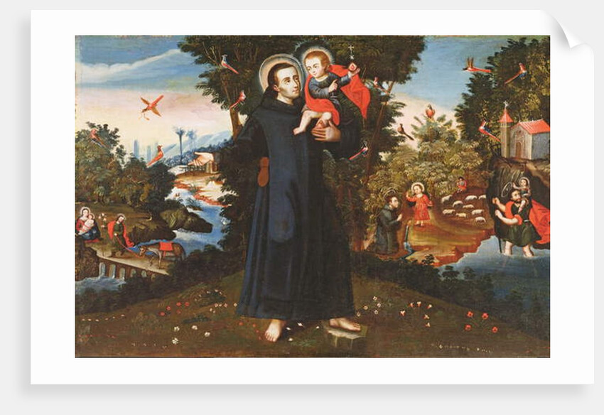 St. John of God with the Christ Child, St. Christopher, St. Augustine and the Flight into Egypt by Pedro Nolasco y Lara