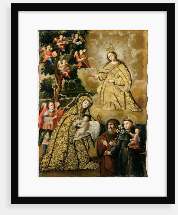 Vision of the Virgin as Our Lady of Mercy with Three Saints, mid-18th century by Mauricio Garcia