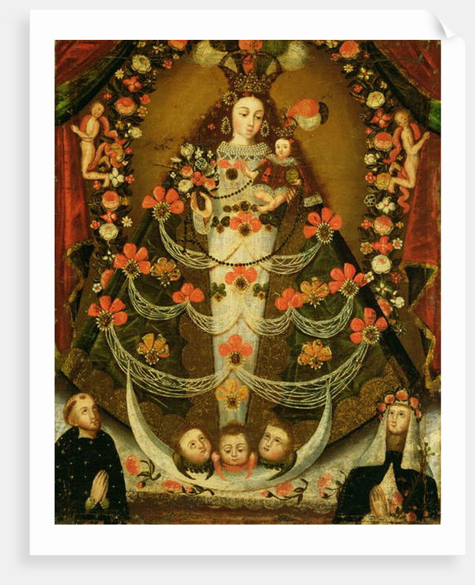 Virgin of Pomata with St. Nicholas of Tolentino and St. Rose of Lima by School Peruvian