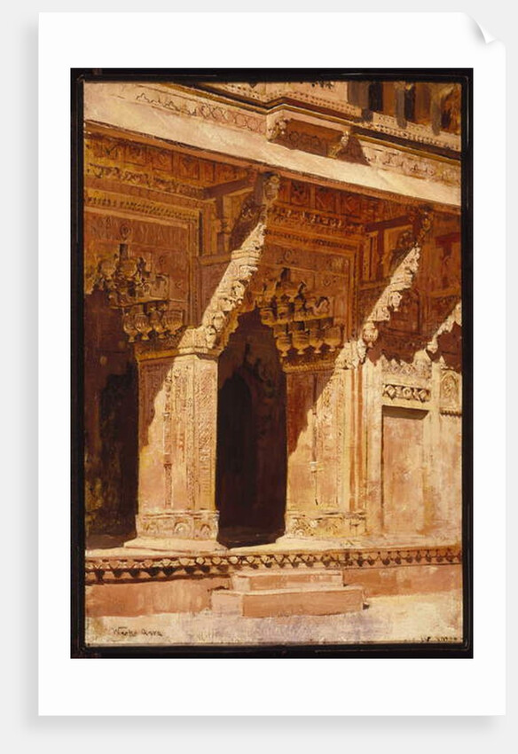 Curiously Wrought Red Sandstone Arches, Fort Agra, India, c.1885-95 by Edwin Lord Weeks