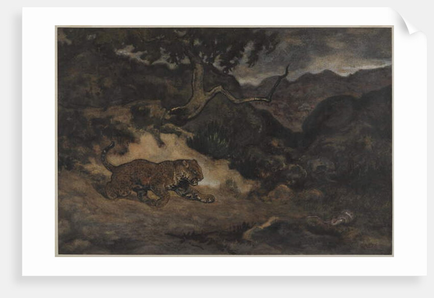 Jaguar Discovering a Snake, c.1840 by Antoine Louis Barye