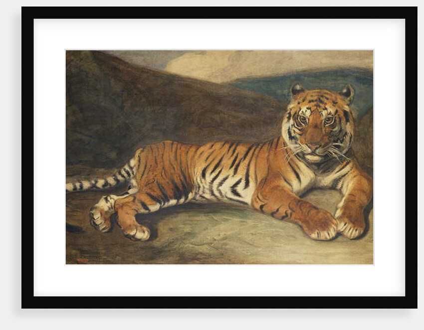 Tiger Reclining by Antoine Louis Barye