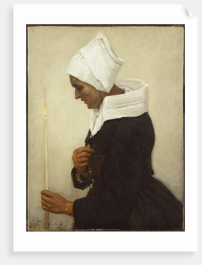 Breton Peasant Woman Holding a Taper, c.1869 by Jules Breton