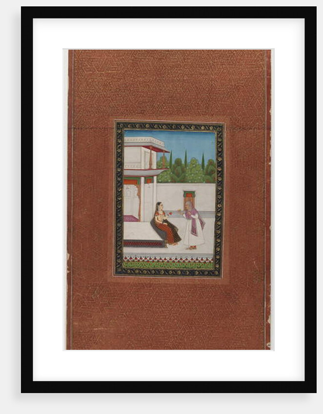 A lady and her elderly servant, 1875-1900 by Indian School