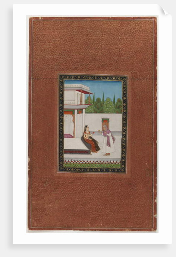 A lady and her elderly servant, 1875-1900 by Indian School