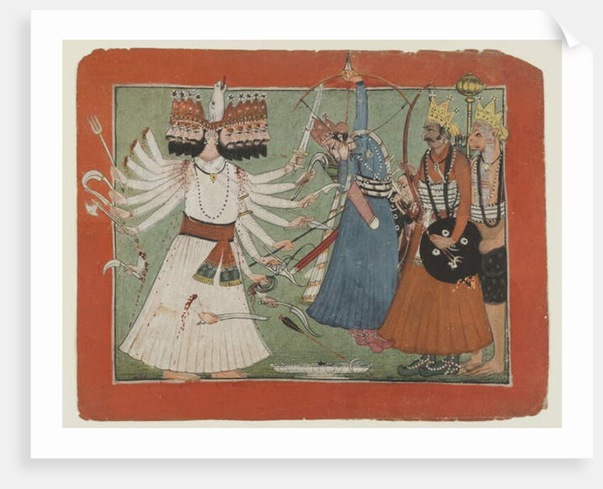 Ravana challenges Rama's army, c.1750 by Indian School