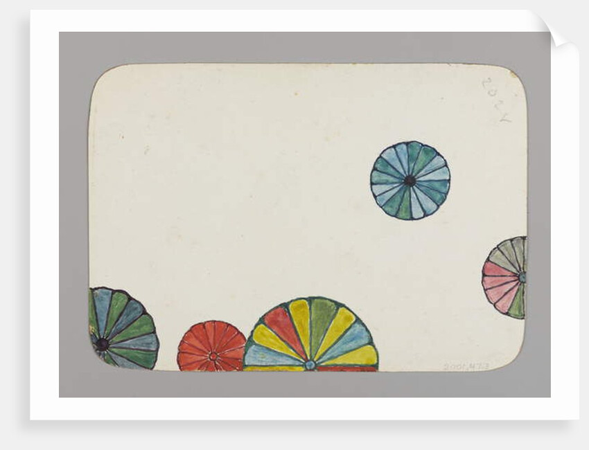 Small Card decorated with Stylized Chrysanthemums, c.1880 by Christopher Grant La Farge