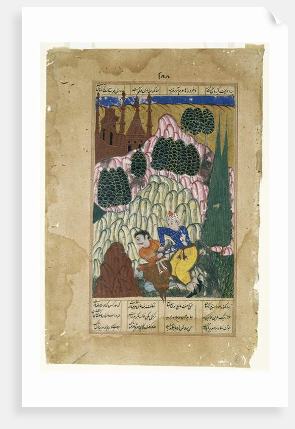 Hum captures Afrasiyab, leaf from a Dispersed Shah-nama Series, late 16th century by Indian School