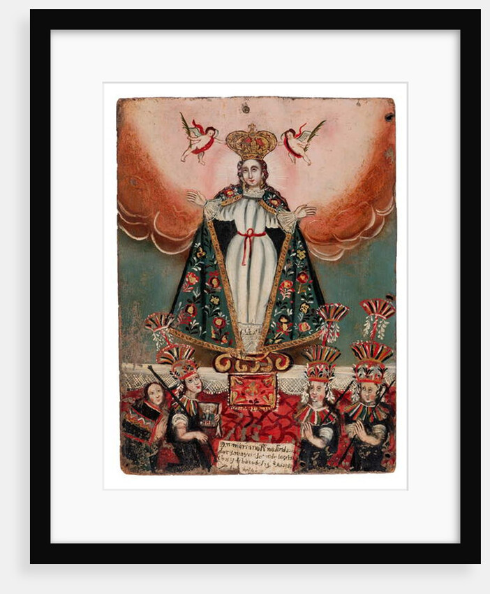The Virgin Mary with Indian donors, 1752 by Bolivian School