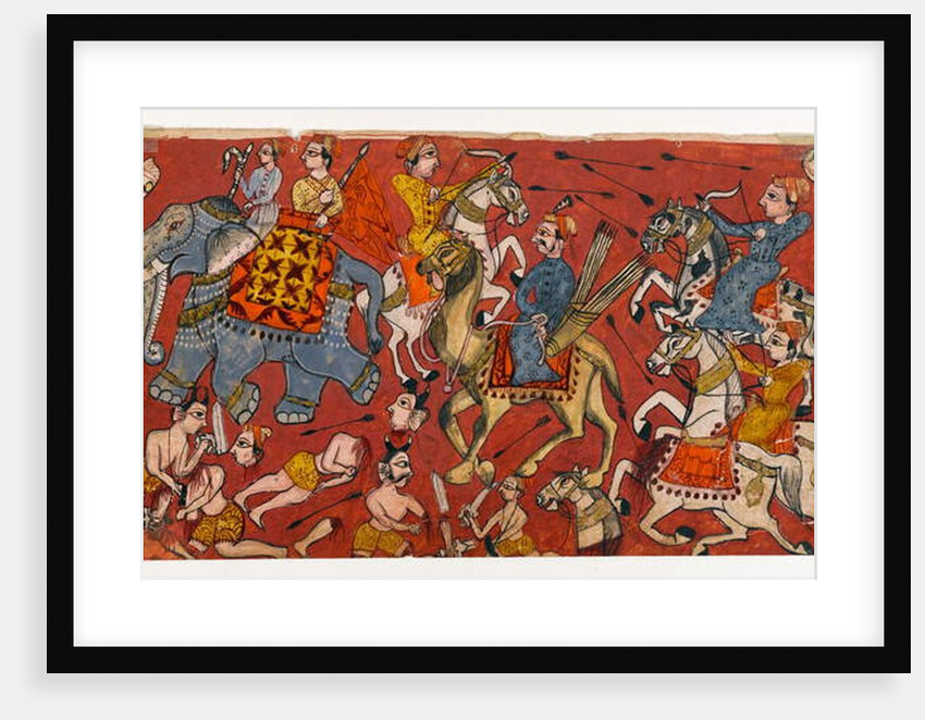 Battle scene from a Bhagavata Purana series, c.1625-50 by Indian School