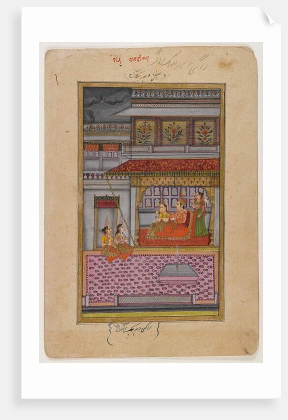Dipaka Raga, page from a dispersed Ragamala series, c.1800 by School Indian
