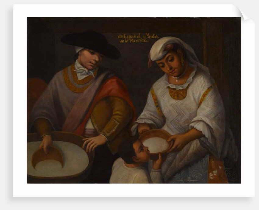 From Spanish and Indian, Mestizo, early 18th century by Mexican School