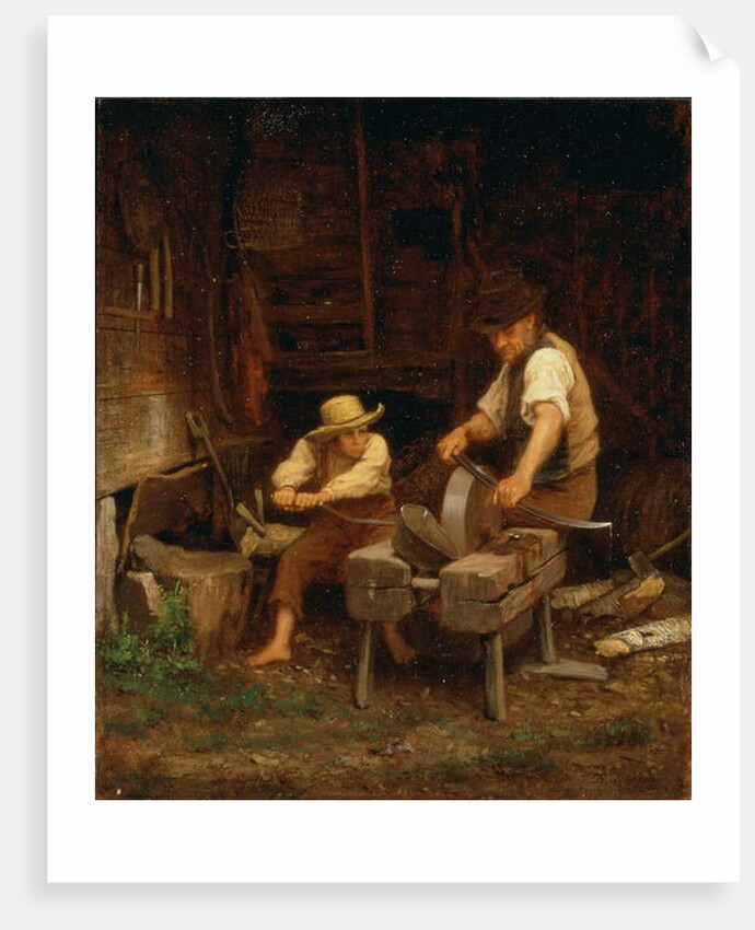Sharpening the Scythe, 1864 by Eastman Johnson