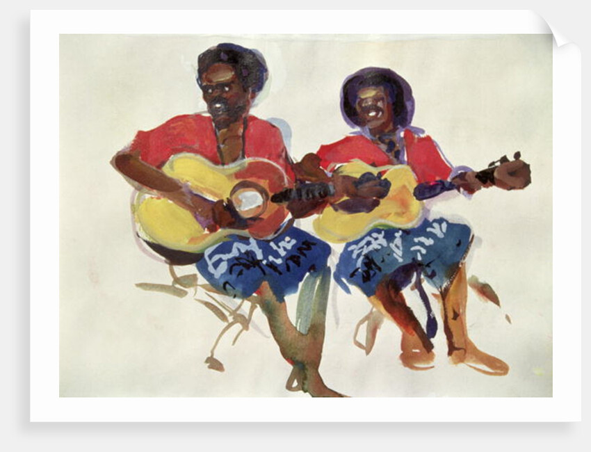 Fijian Guitar Duo, 1985 by Ted Blackall