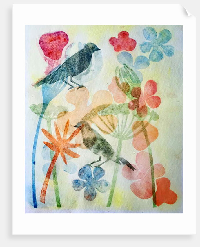 Two birds and flowers,2019 by Sarah Thompson-Engels