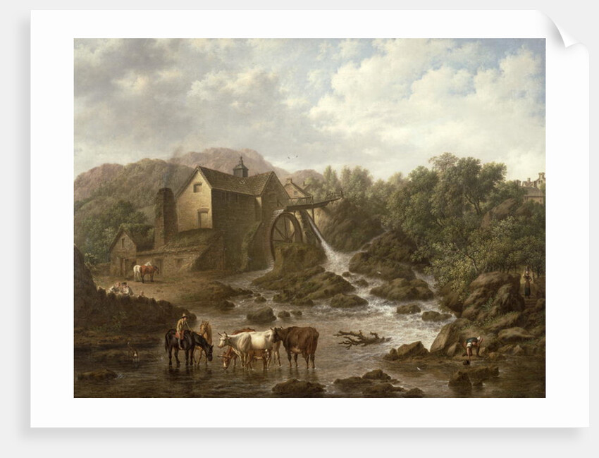 River Scene with Overshot Mill, 1833 by Charles Towne