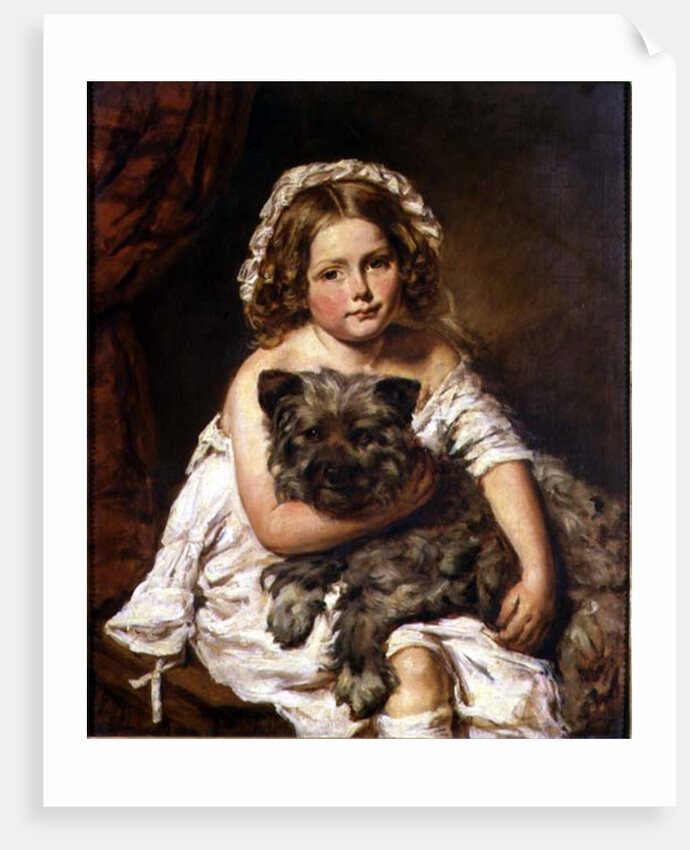 Young girl with her dog by English School