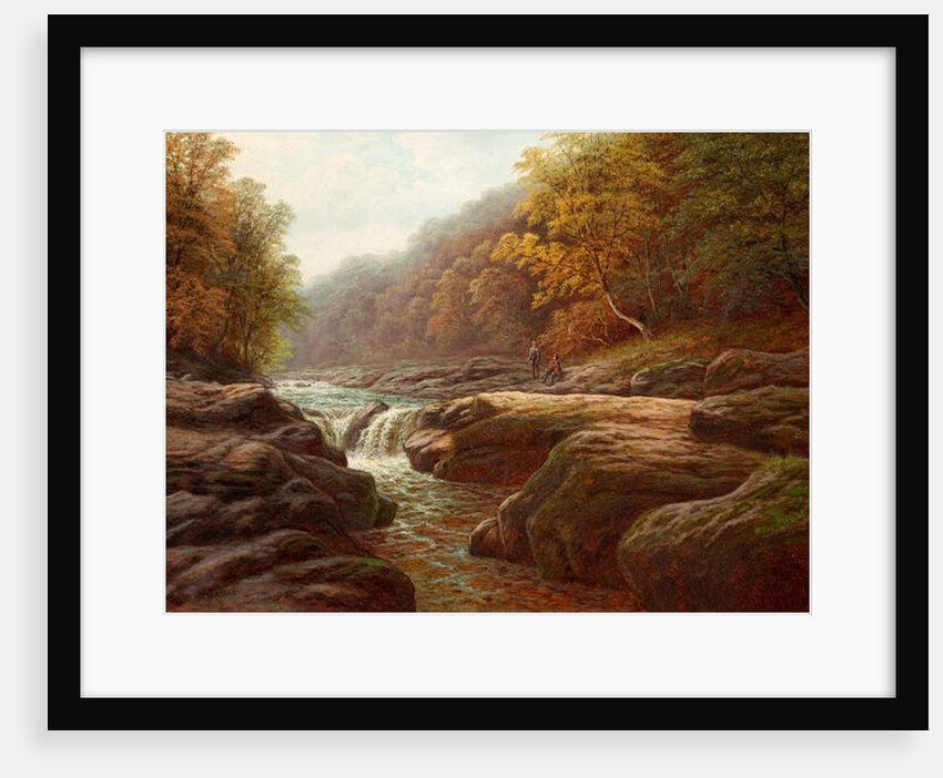 A River Scene with Anglers by William Mellor