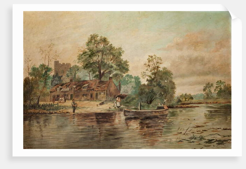 A River Scene by Thomas Grimshaw