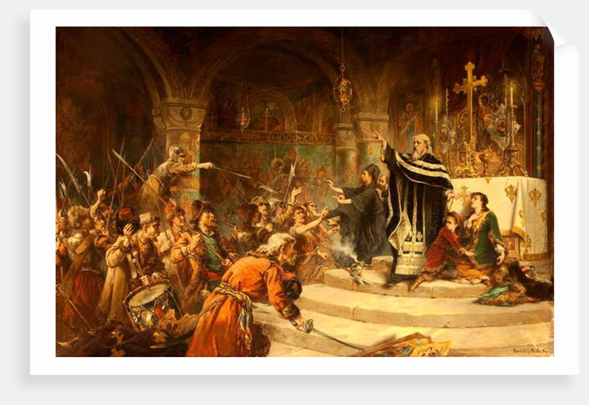 A Refugee in a Church, 1894 by Laslett John Pott