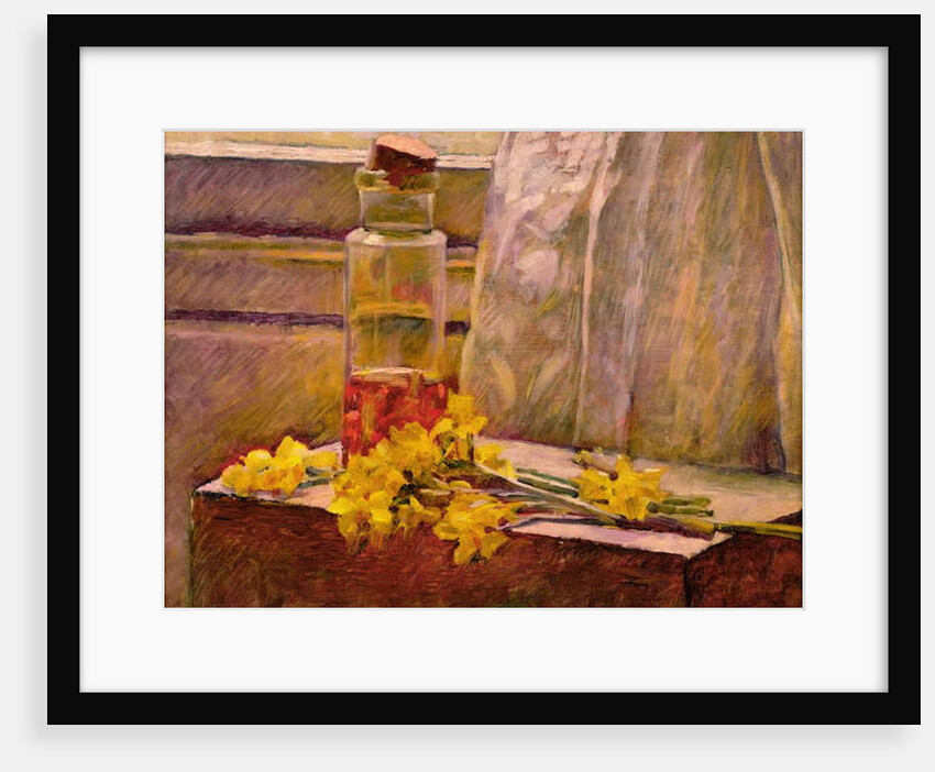 Still life of flowers with a jar on a table by Edouard Vuillard