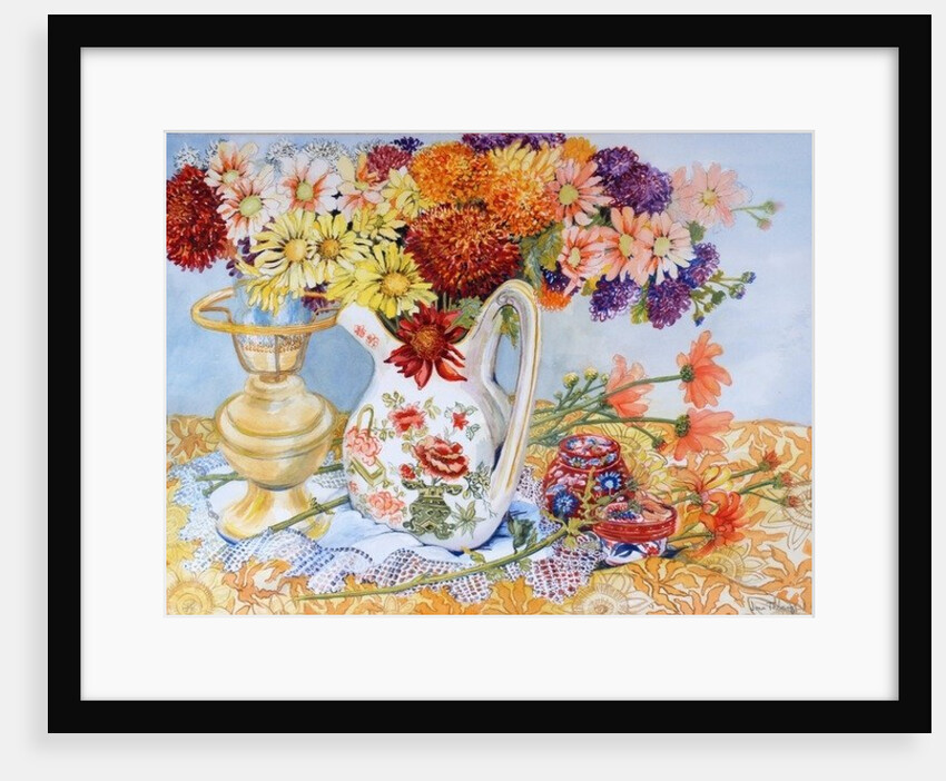 Chrysanthemums in a Chinese Jug, 2012 by Joan Thewsey