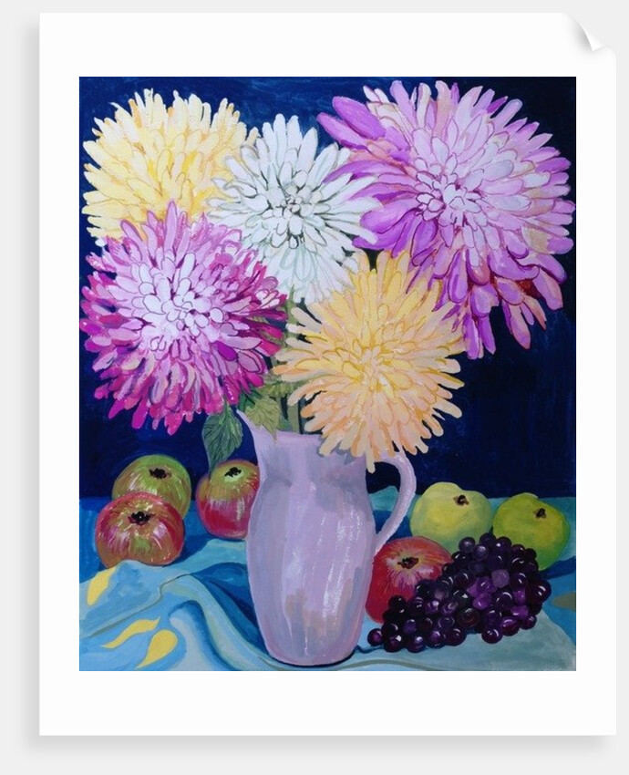 Autumn; Giant Dahlias and Fruit 2012 by Joan Thewsey