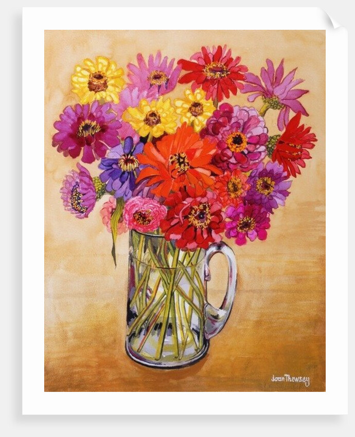 Zinnias, 2010 by Joan Thewsey